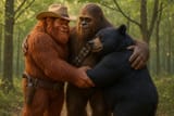20250623_0843_Sasquatch and Wookiee Meet Bear_simple_compose_01jydra2fzfyetsrrp0fmx1d6x