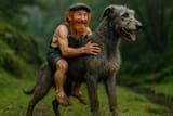 20250708_1912_Hobbit Riding Wolfhound_simple_compose_01jzng932aedpa634d1r2sb440