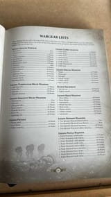Wargear lists