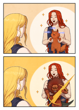 __queen_marika_the_eternal_radagon_of_the_golden_order_red_wolf_of_radagon_misbegotten_crusader_and_leonine_misbegotten_elden_ring_drawn_by_donar0217__3eba7bce1aec4dcf144fd1c3e21347ce