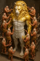 20250713_0909_Golden Lion Statue_simple_compose_01k019s7a2faeaz351mte47t43