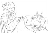 Wholesome Daemonette knitting