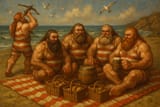 20250708_0836_Dwarven Beach Picnic_simple_compose_01jzmbxryxfpwvr4jf8r0nneyz