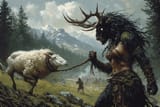 Minotaur taking sheep