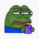thinking narrow eyed sippy frog