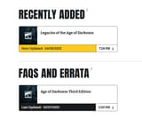 Legacies, FAQs, and Errata