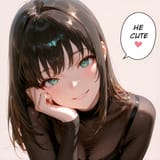 anime girl reacts to (you)r cute post