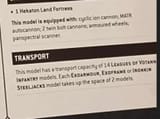 votann land fortress transport capacity new