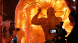 Drax in the guts BTS