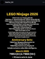 Lego Ninjago 2026 set names