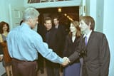 Sofia Coppola with President Clinton and Spike Jonze at Three Kings screening on October 14, 1999