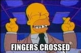 Homer fingers crossed