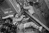 Behind the scenes with Mark Hamill and Art Director Leslie Dilley at Elstree Studios, Borehamwood, England during filming for The Empire Strikes Back (1980)