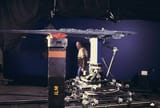 Filming the Super Star Destroyer model for The Empire Strikes Back.