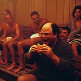 It keeps the burger warm, Jerry. Animals eat cold burgers, not me.