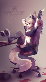 Loona paws on table