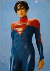 Sasha Calle Supergirl Suit - BTS