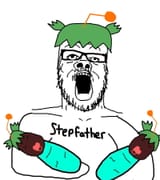 antenna black_children black_skin cuck father glasses green_hair hair mustache open_mouth pacifier reddit soyjak stepfather stubble variant_a24_slowburn_soyjak yotsoyba