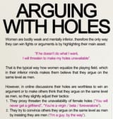 arguing with holes