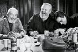Orson Welles, John Huston and Peter Bogdanovich Laughing