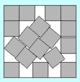 optimal packaging of 17 squares