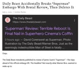 gunn&#039;s superman embargo