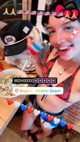 Angie partying