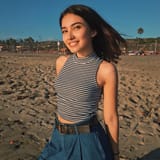 Maria Zhang on the beach