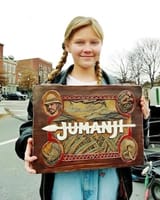 Kirsten Dunst on the set of Jumanji, 1995