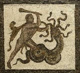 Hercules fighting the Hydra Mosaic