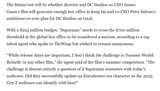 From TheWrap analysis of Superman (2025) budget and possibilty of success and failure