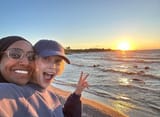 Sarah Gadon and Friend Beach