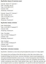 schedule