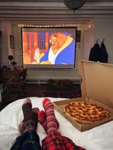 movie time with the gf and a pizza