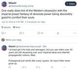 infantile propagandist notions