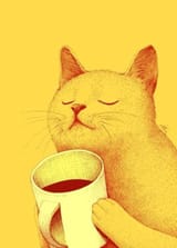 kot with koffee