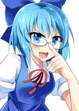 expert cirno puts on glasses to explain