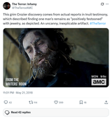 Screenshot 2025-07-21 at 03-33-49 The Terror Infamy on X This grim Crozier discovery comes from actual reports in Inuit testimony which described finding one man&#039;s remains as positively festooned with jewelry as depicted. An uncanny inexplicable [...