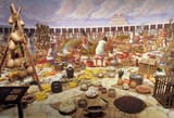 Tlatelolco market Our Global Kitchen Aztec market Diorama, Midlife Crisis Crossover blog Randall A. Golden - CC BY-SA 3.0 Unported; COLOR FOCUS CORRECTION; REDOWNLOAD