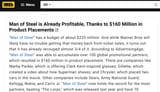Man of Steel is Already Profitable Thanks to $160 Million in Product Placements