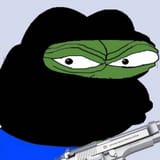 the Grinch in a mask holding a gun