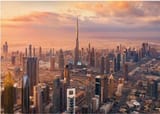 Burj-Khalifa-and-dubai-cityscape-at-sunset