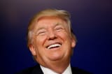 trump laughs