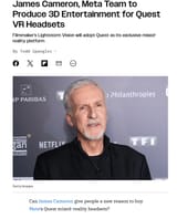 James Cameron Meta Pact on 3D Productions for Quest VR Headsets