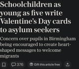 Schoolchildren as young as five write Valentine’s Day cards to asylum seekers