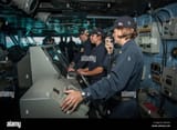 sailors-participate-in-a-steering-excrcise-on-the-bridge-of-the-nimitz-HFCK26