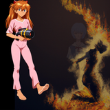 Asuka_having_fun_with_a_flamethrower