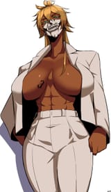yande.re 906541 sample alecto_0 bleach business_suit harribel_tier no_bra open_shirt tattoo