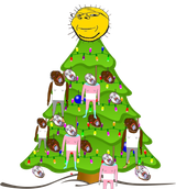 Hanging soyjak Christmas tree