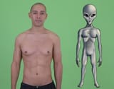 Japanese vs. grey alien